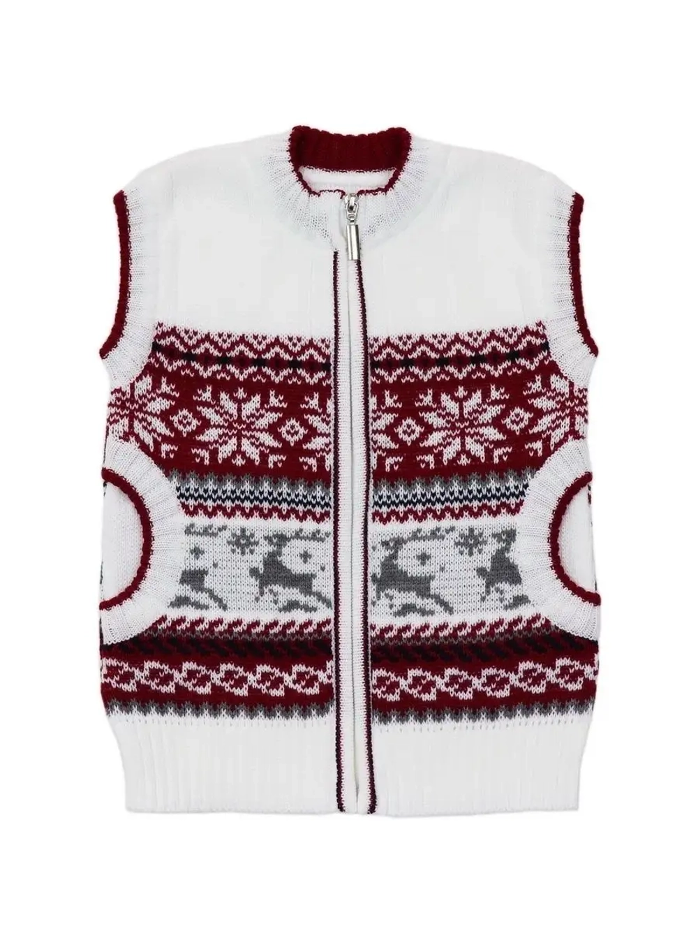 Жилет вязаный на молнии