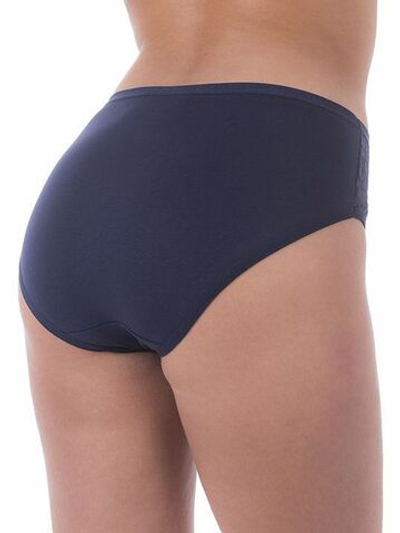 Слипы средней посадки с элементами кружева (Размер: XL) (Цвет: синий)