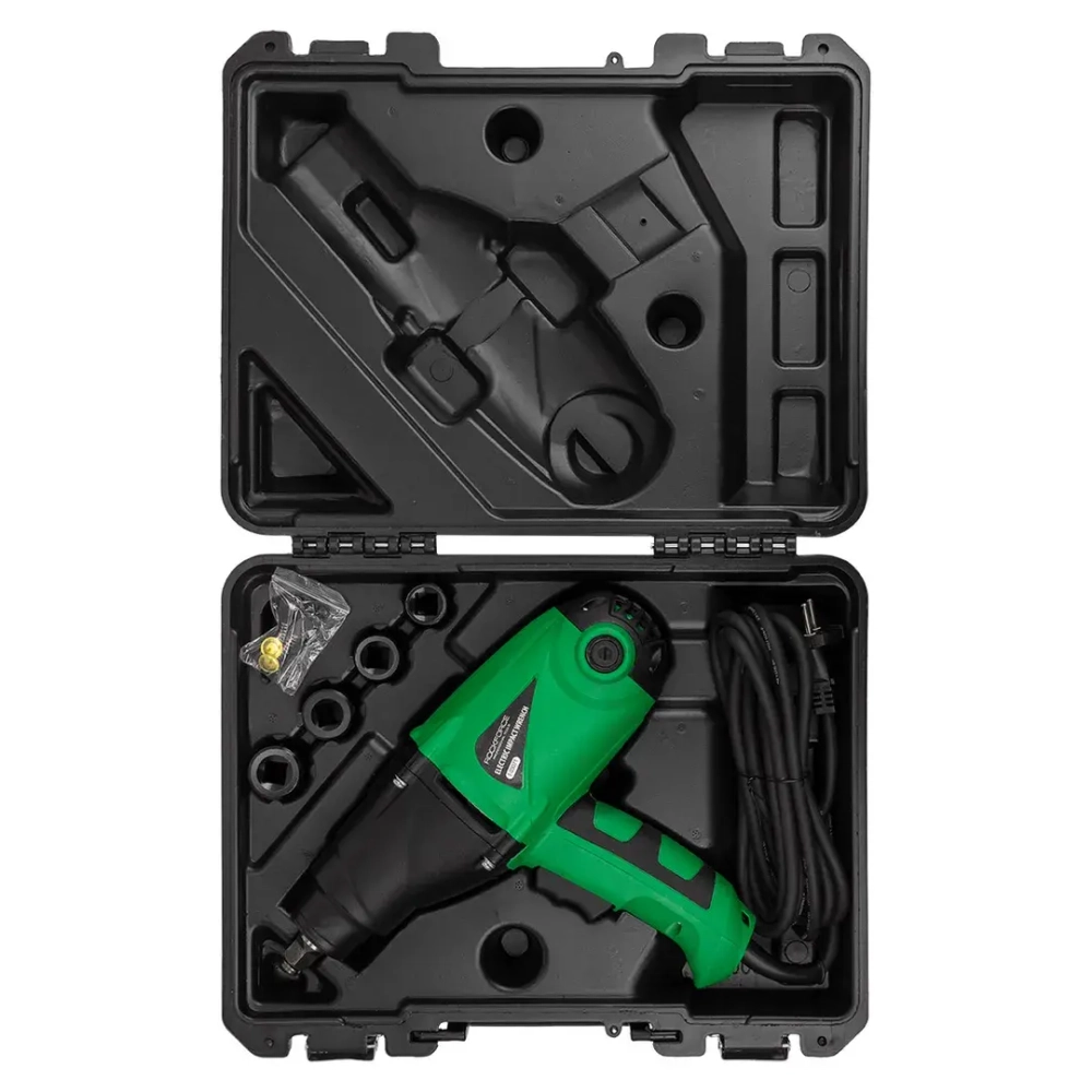 Гайковерт ударный электрический 1/2''(220-240V, 1010W, 500Нм) с комплектом головок (17, 19, 21, 22мм) RockForce##Rock FORCE RF-03071( RF-F-03071)