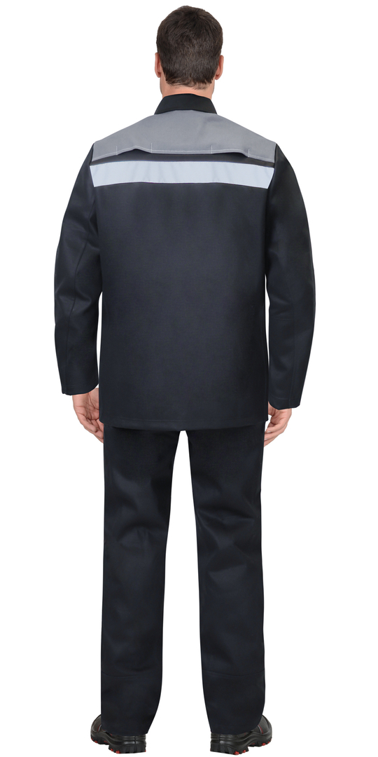 Костюм сварщика СИРИУС-РИГЕЛЬ-РОСС куртка длинная, брюки, черный с серым