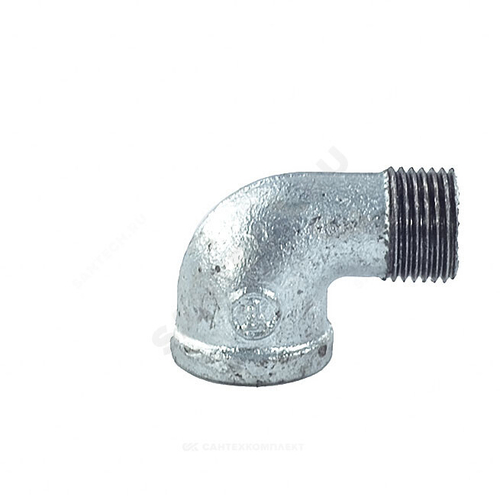 Угольник проходной чугун оц Ду 20 (3/4") ВР/НР Fittex PLUS