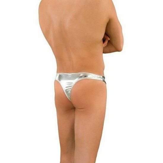 Мужские трусы тонги серебристые La Blinque LB15086