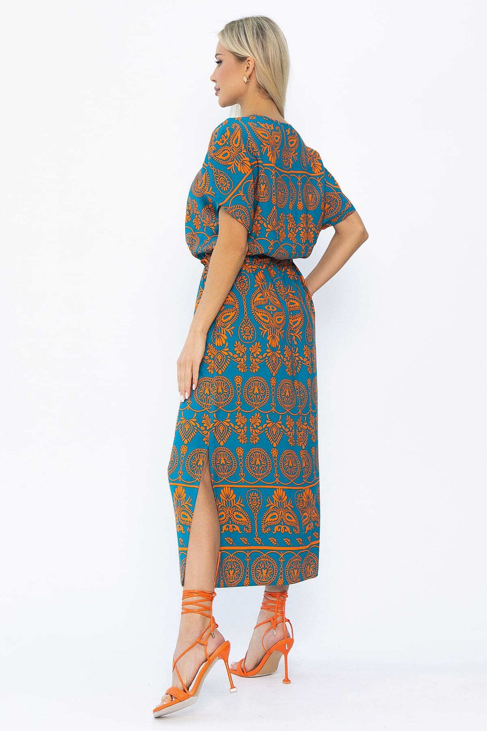 Платье Вистерия (лазурно-оранжевое) П13908-5М LT Collection