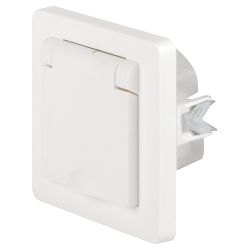 Розетка Intro Style 7-209-01 с заземлением 2P+E Schuko с крышкой шторками 16А-250В IP44 СУ белый | Intro