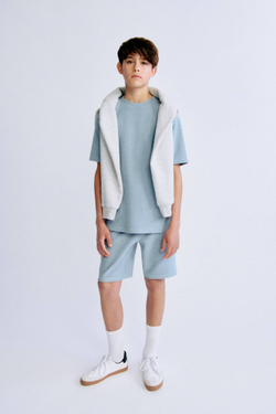 H&M Комплект из футболки и шорт, пыльно-синий