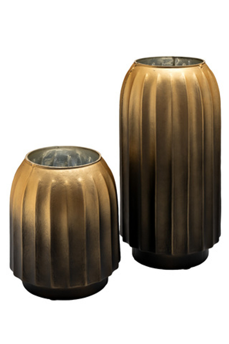 Ваза декоративная d19см Garda Decor стеклянная золотая стиль ар-деко