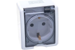 Розетка 1-местная накладная IP54, 16A-250В, белый Эксперт ЭРА