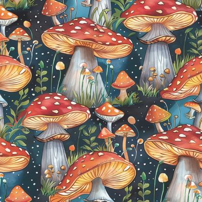 Акварельные мухоморы