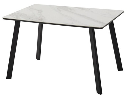 Стол М-City DISAUR Тик Так 120 Белый мрамор Активный, керамика, Черный каркас