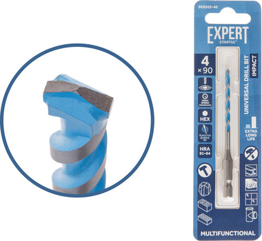 Сверло универсальное  4x90 мм MultiFunctional EXPERT STARTUL