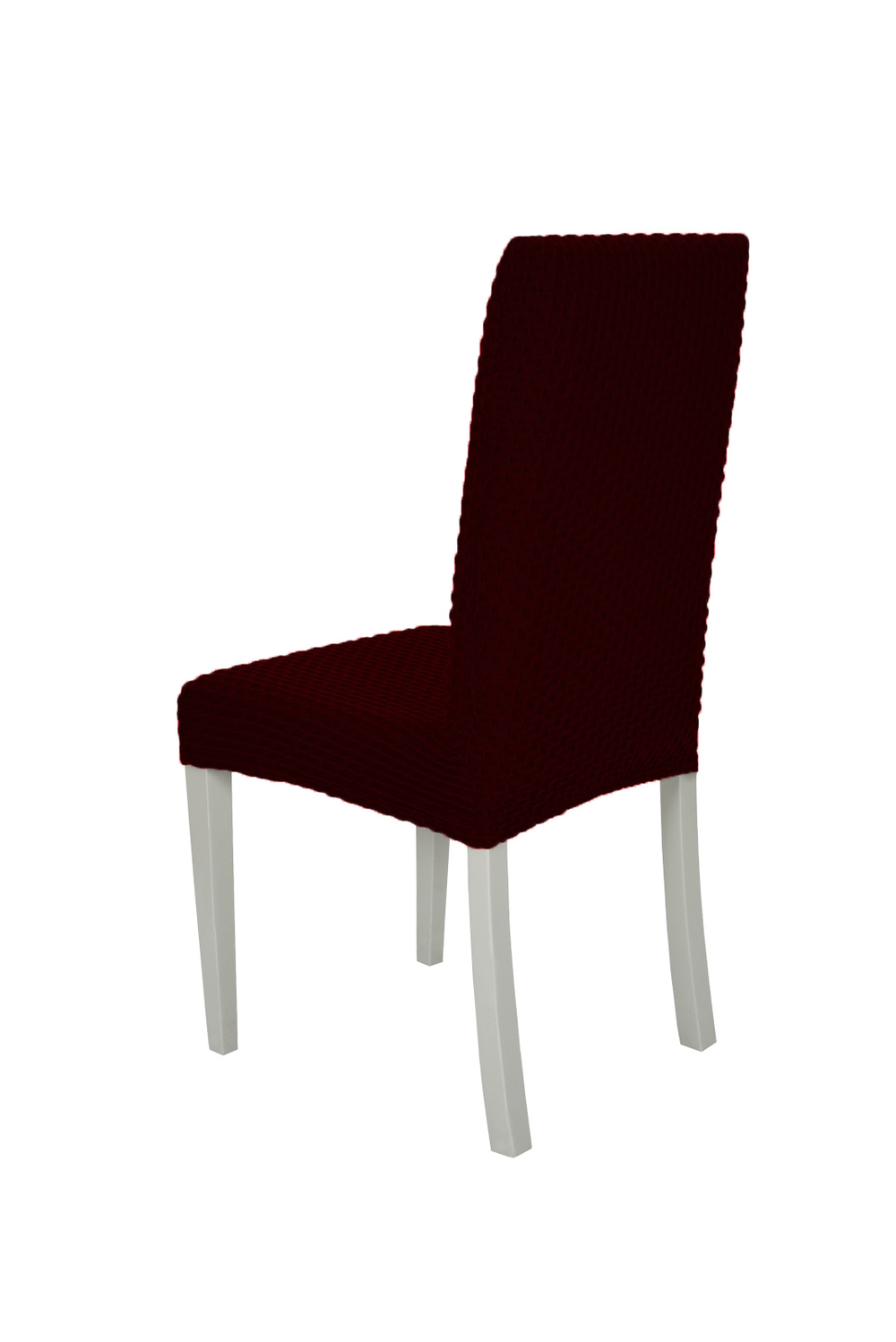 Чехол на стул без оборки Стрейч, цвет Бордовый, Набор 4 шт.