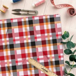 Ткань шелк Армани клетчатый узор