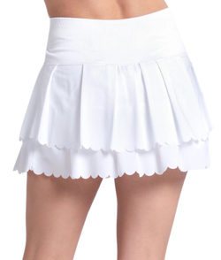 Теннисная юбка Lucky in Love Laser Wave Pleat - white