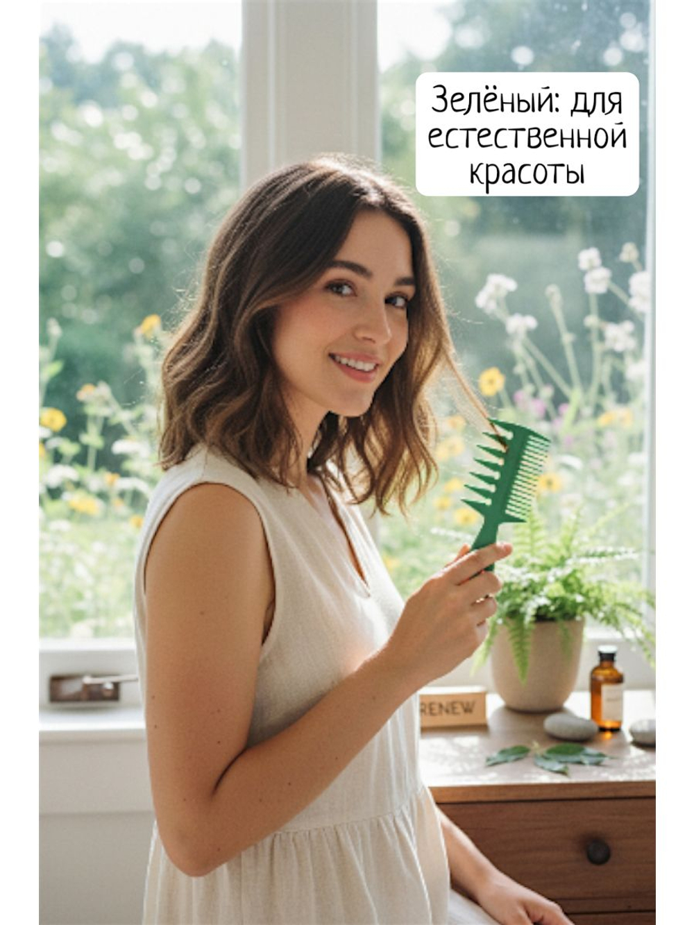 Расческа-гребень двусторонний моделирующий рыбья кость, черный,19.9х6.6 см
