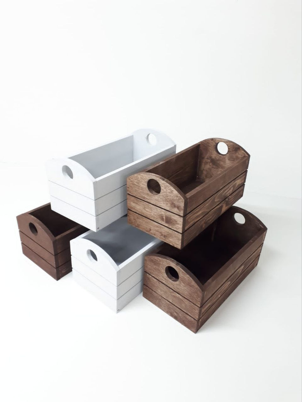 Коробка для цветов / букетов, деревянная, с покраской