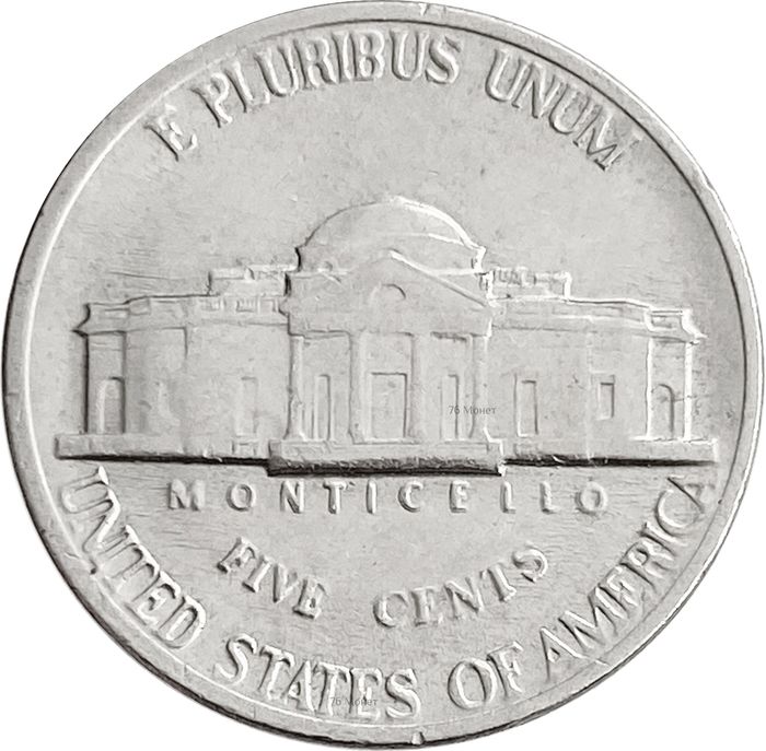 5 центов 1946-2003 США "Jefferson Nickel"