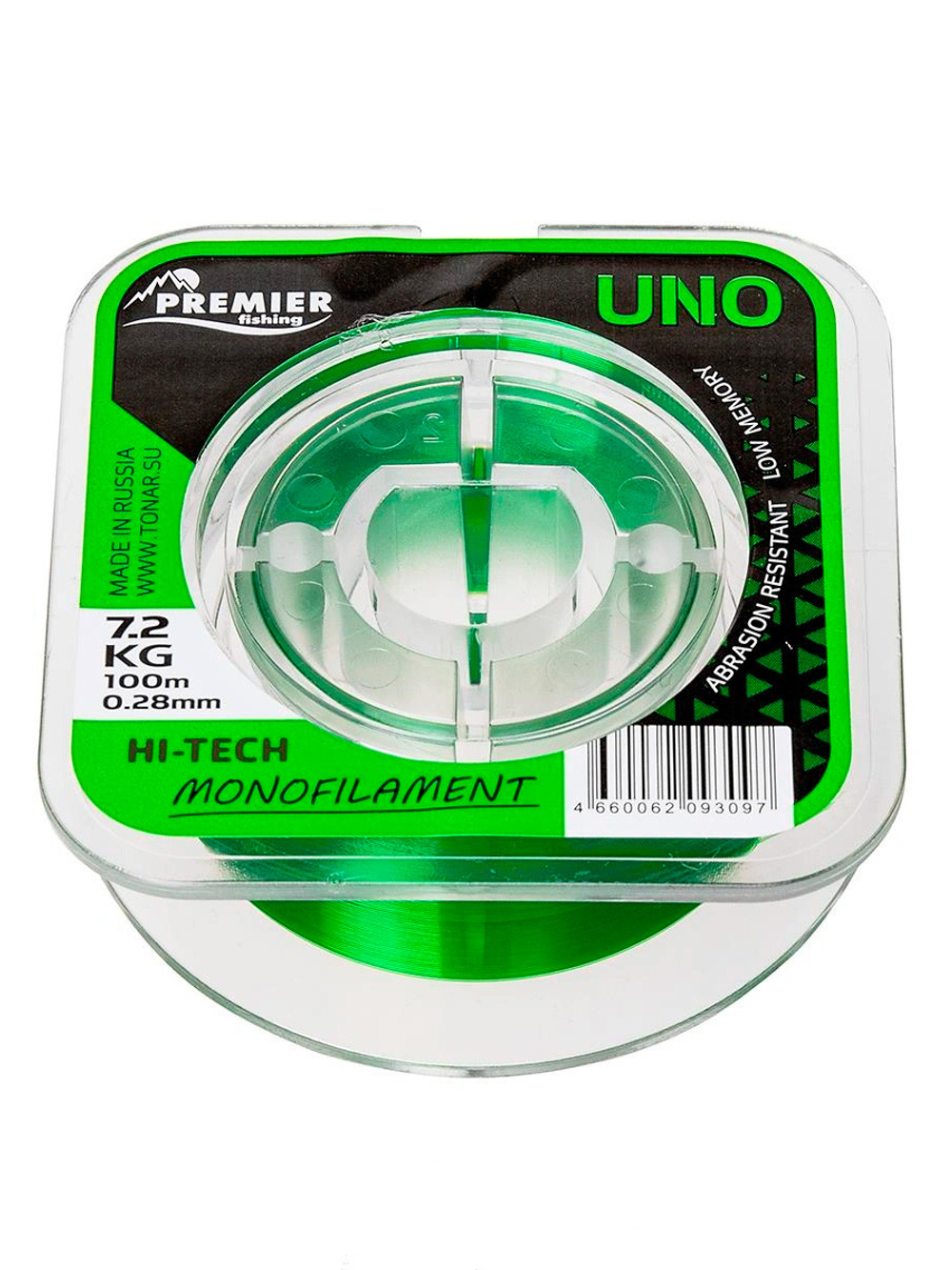 Леска для рыбалки Premier Fishing UNO Green Nylon 0,30mm/100m (PR-U-G-030-100)