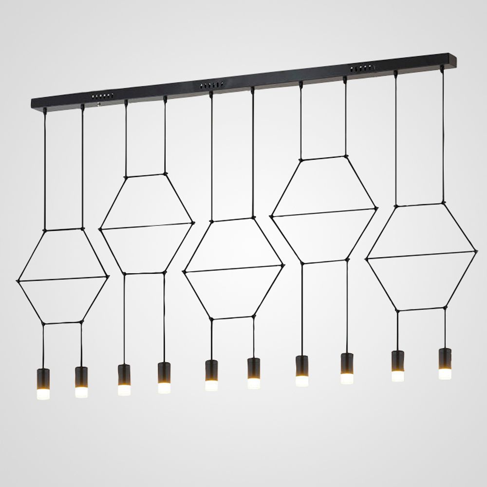 Подвесной светильник Via Wireflow polyhedral 0331 Lineal Pendant Light