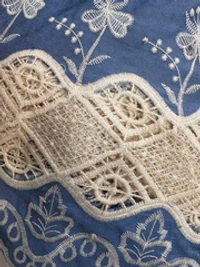 Юбка / с вышивкой / джинс голубой