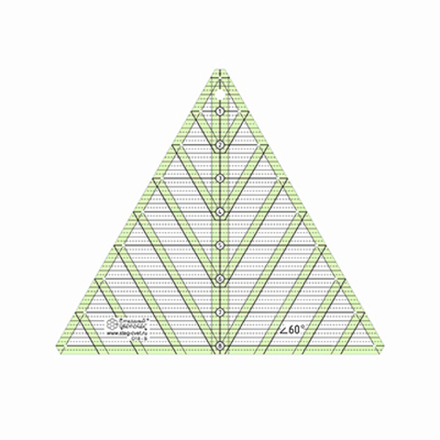 Треугольная линейка для пэчворка в дюймах с углом 60° (арт. D18-S)