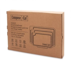 Набор разделочных досок на подставке 3шт ComposeEat Elegance белый камень