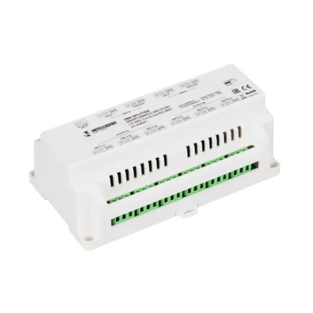 INTELLIGENT ARLIGHT Сплиттер SMART-DMX512-306-72-DIN (12-48V, 2-in, 6-out, RS-485) (IARL, IP20 Металл, 5 лет) 038937