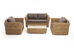 "Капучино Сингл" лаунж-зона из искусственного ротанга (гиацинт), цвет соломенный