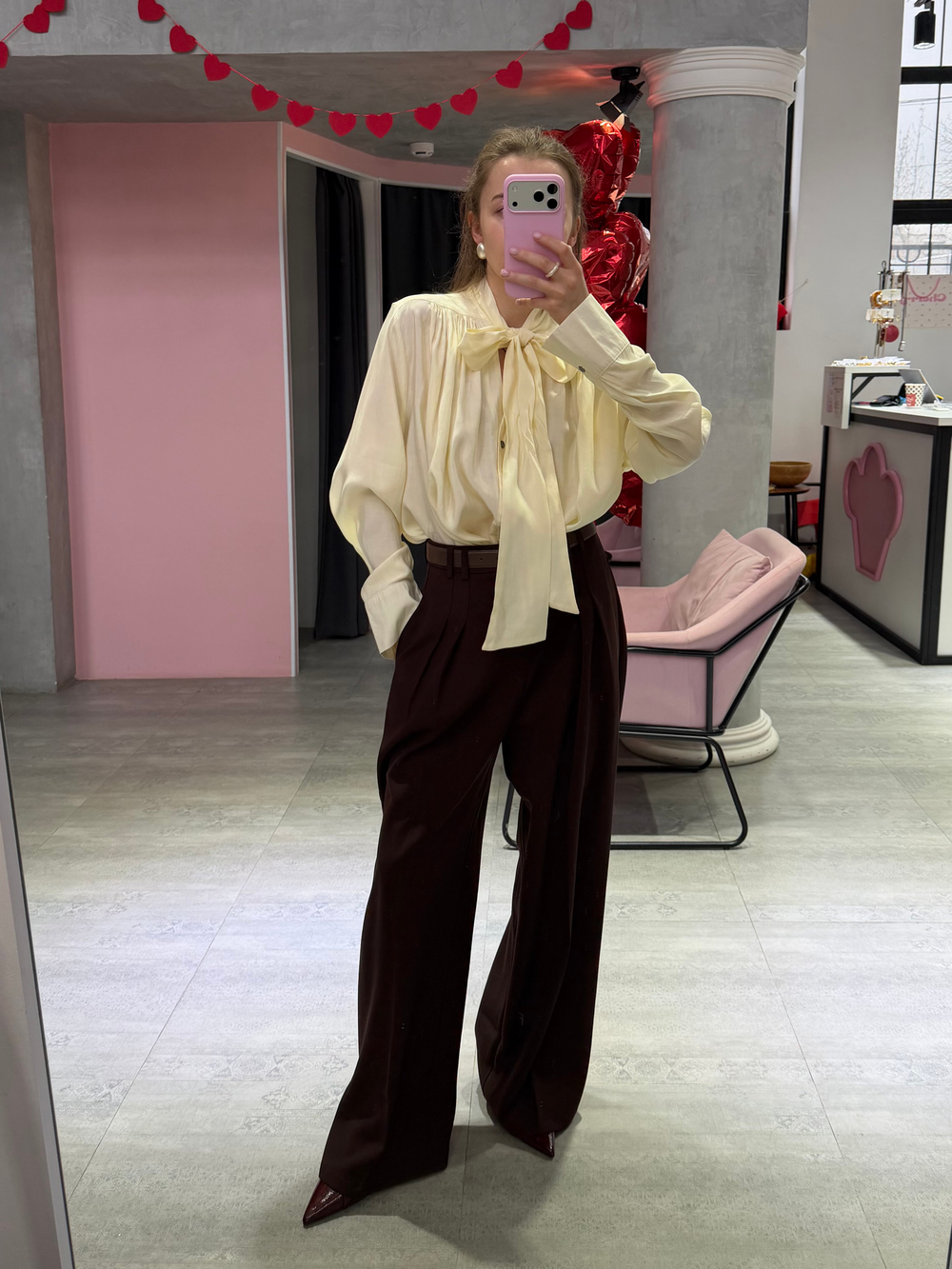 Брюки Almond с ремнем шоколад