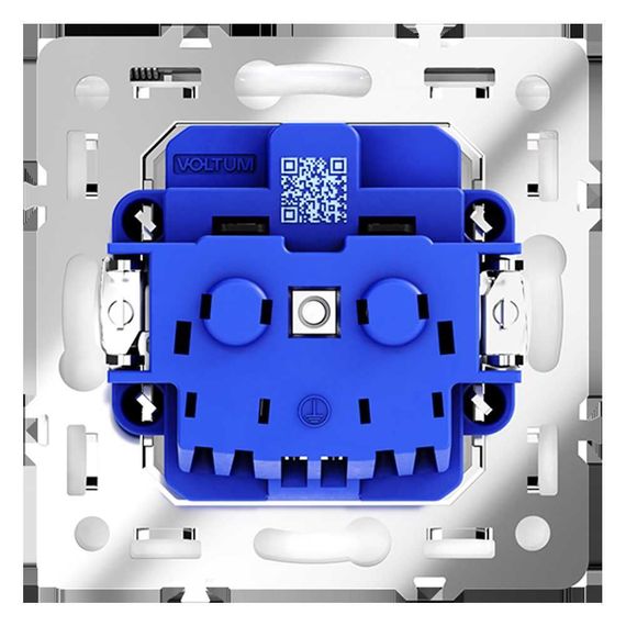 Розетка встраиваемая Voltum S70 с заземлением, защитными шторками и крышкой 16А, (белый глянцевый) VLS040301