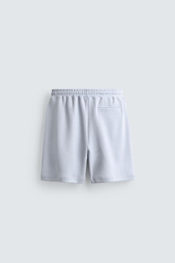 ZARA ШОРТЫ-ДЖОГГЕРЫ RELAXED FIT INTERLOCK, НЕБЕСНО-ГОЛУБОЙ