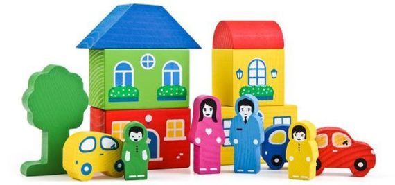 Конструктор "Цветной Городок" синий