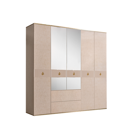 Шкаф 5-ти дверный с зеркалами, с выдвижными ящиками