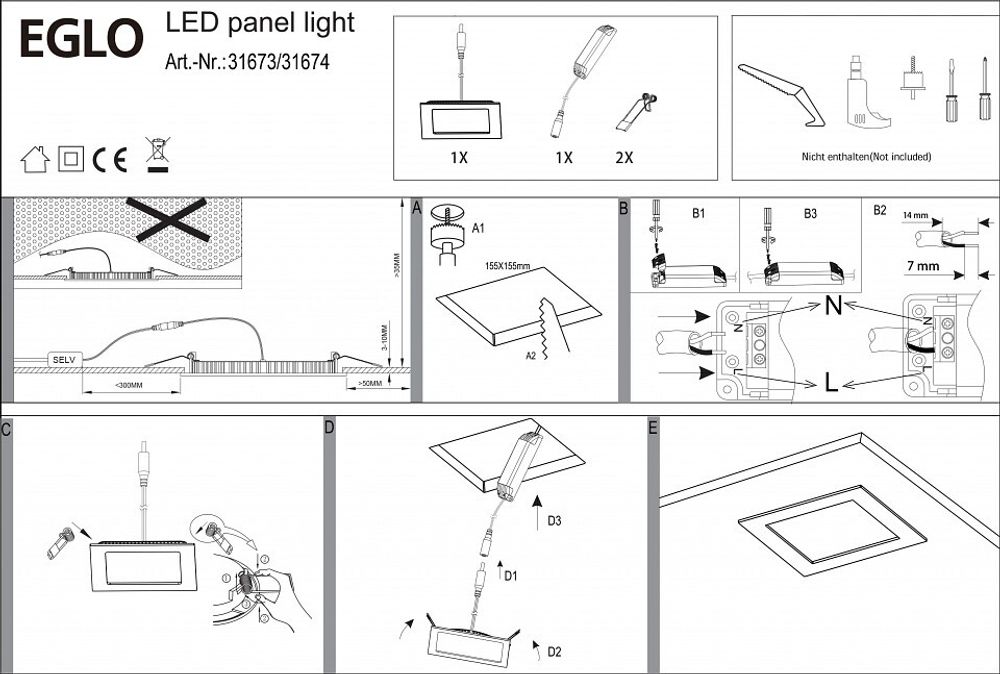 Встраиваемый светильник Eglo Fueva 1 31673