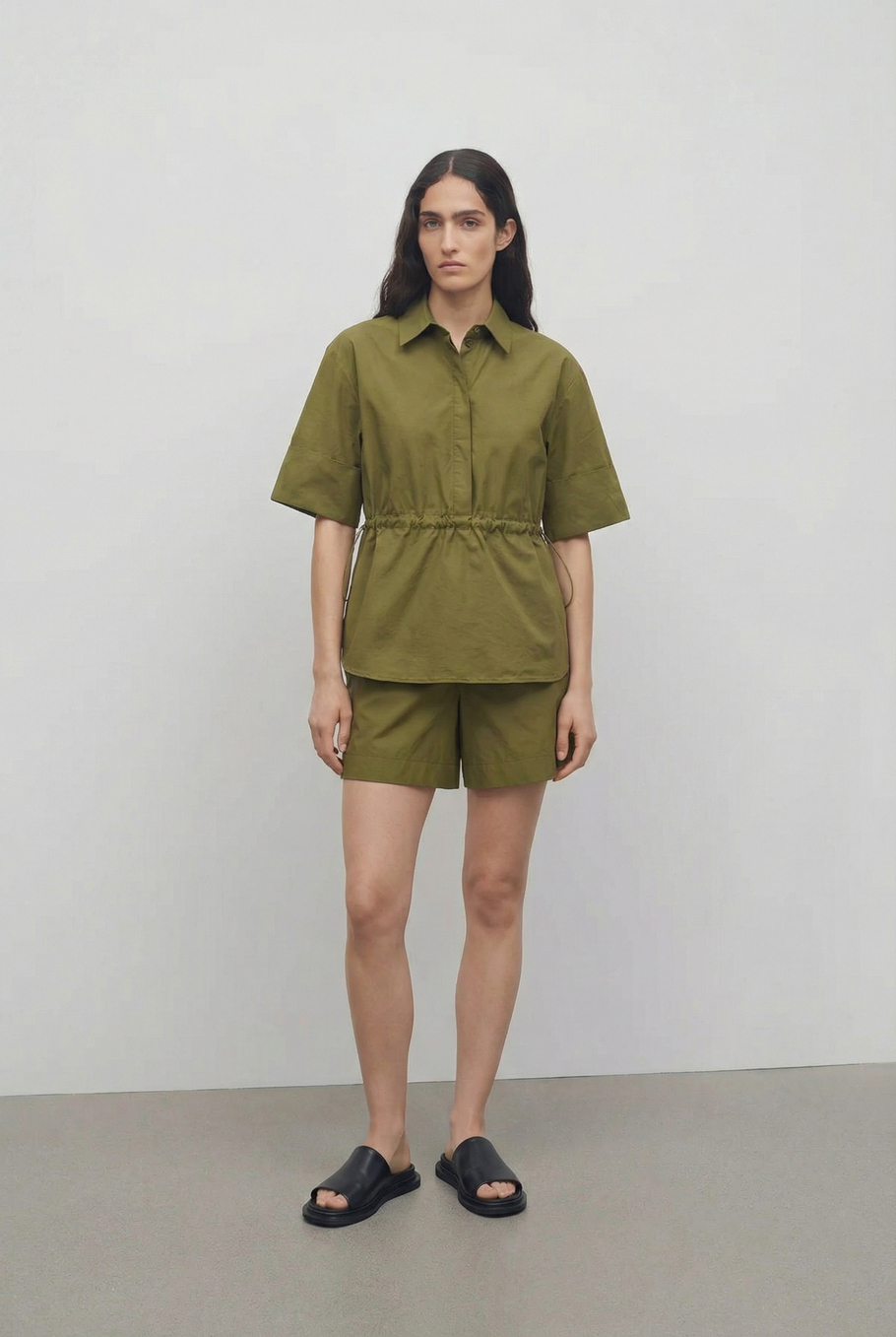 Свободные шорты из хлопка-поплина