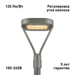 Светильник светодиодный садово-парковый ЭРА SPP-505-0-30K-050 50Вт 6000лм 3000K IP65 КСС Д серый