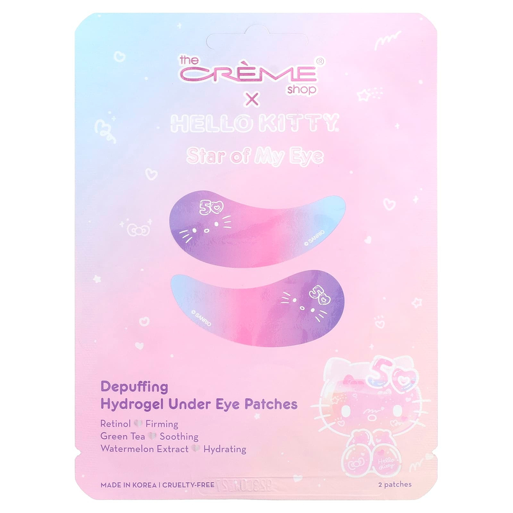 The Creme Shop, Hello Kitty®, Star Of My Eye, гидрогелевые патчи для снятия отеков под глазами, 2 шт.