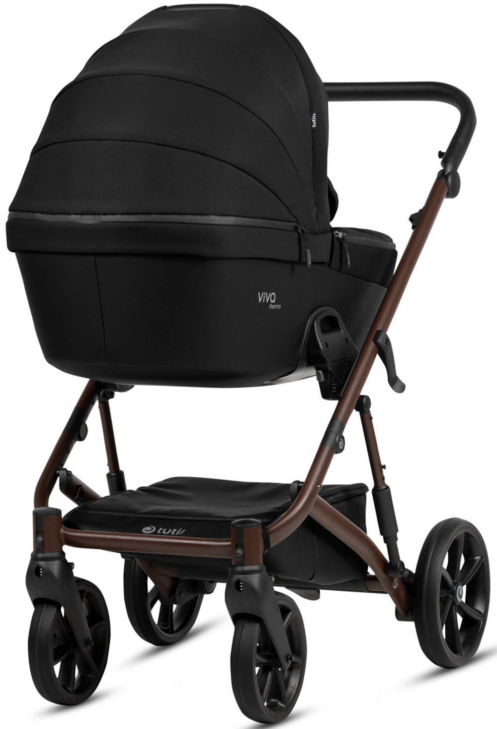 Детская коляска Tutis Viva 6 Plus Essential 4 в 1 с автокреслом Elo Lux EduSky Black и базой 1612070 Caviar