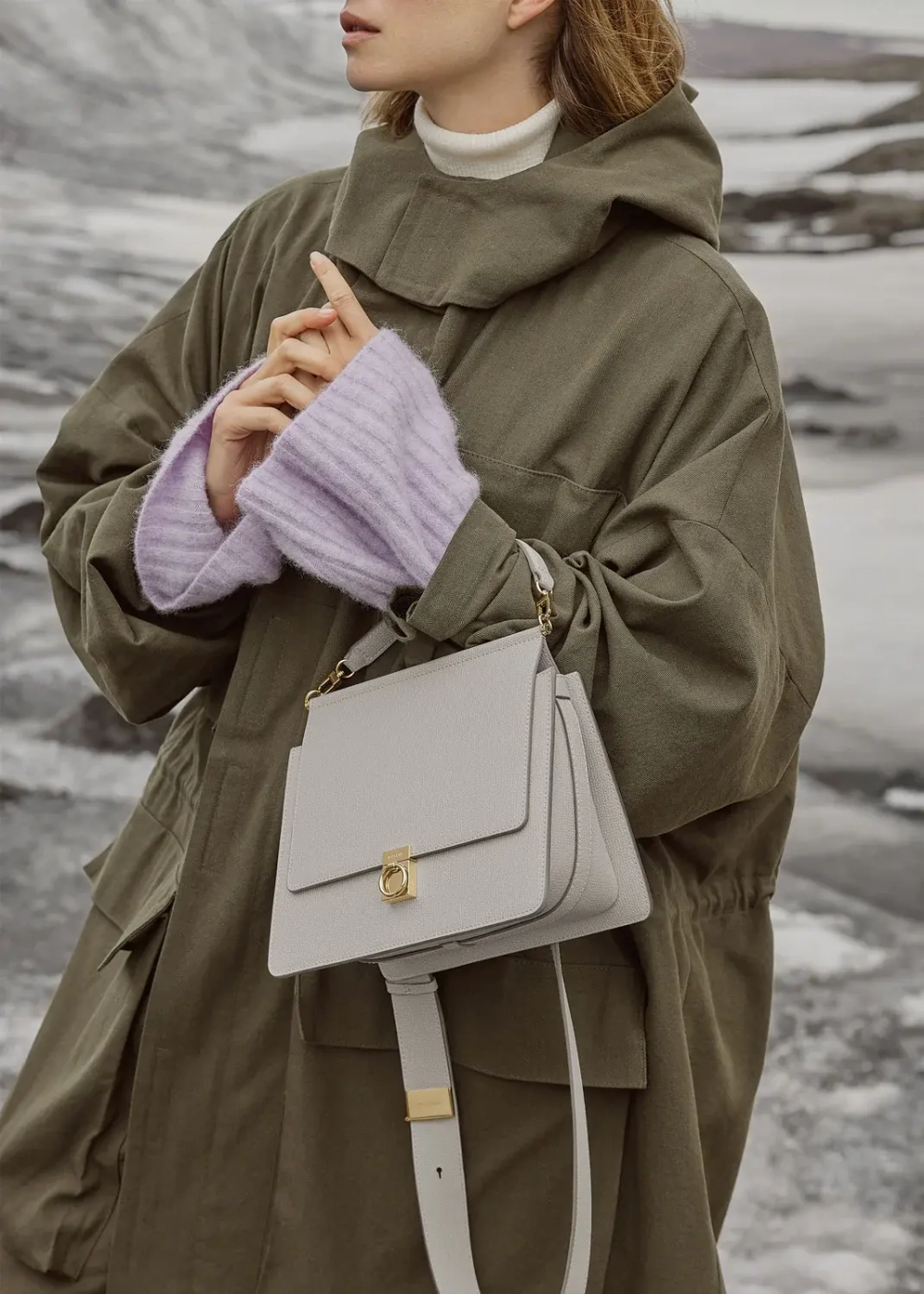 POLENE СУМКА NUMERO SEPT, ЦВЕТ МЕЛА