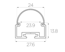 Профиль накладной алюминиевый LC-LP-1428-2 Anod