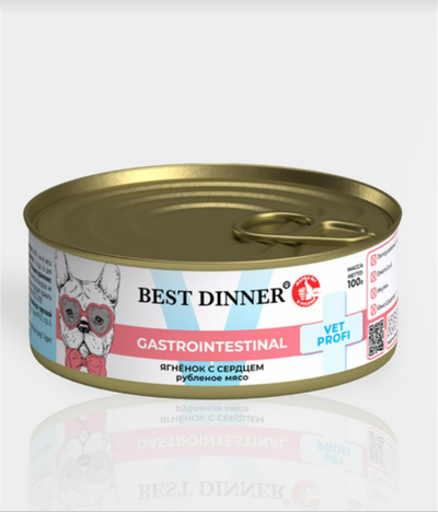 Best Dinner ВетПрофи Конс д/собак Gastrolntestinal ягненок,сердце 100