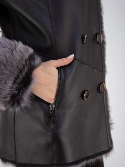 Дубленка женская зима натуральная с капюшоном тоскана Турция