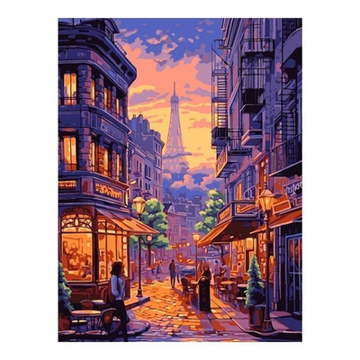 Картина по номерам 28,5*38см "Вечерний город" (Lori)