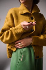 Брюки-бананы с начесом из футера "Трава"