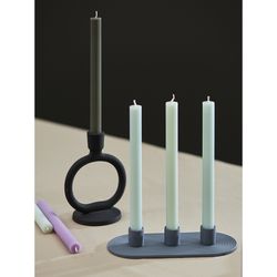 Набор из двух свечей мятного цвета из коллекции Edge, 24,5 см