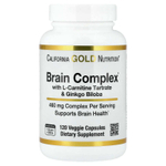 California Gold Nutrition, комплекс для мозга с L-карнитином, гинкго билоба, фосфатидилсерином и холином, 120 вегетарианских капсул