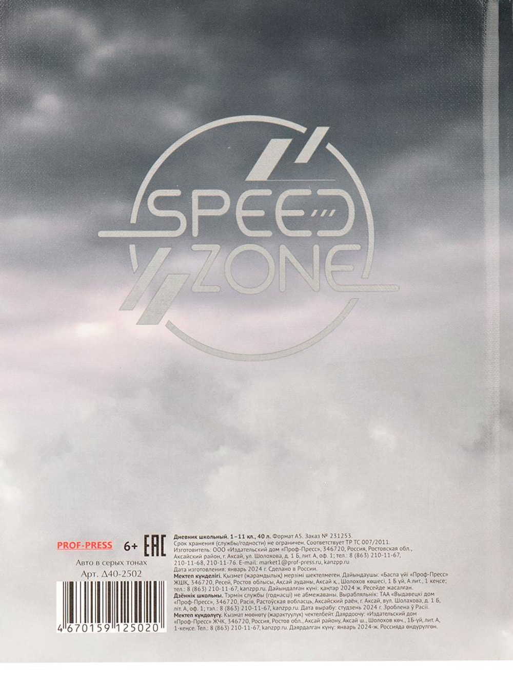 Дневник школьный 40л. "Авто в серых тонах" (Проф-Пресс)