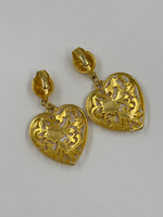 Клипсы с подвесками в виде сердец