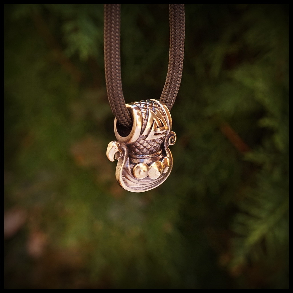 Кулон "Драккар" , брелок для ключей , латунь