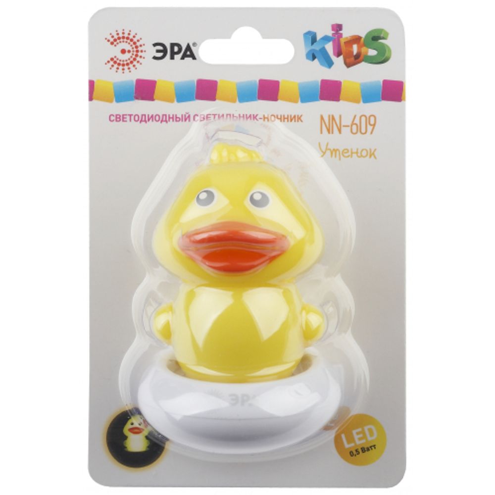 Ночник - светильник светодиодный ЭРА NN-609-SW-Y в розетку с выключателем желтый