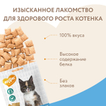 Лакомство для котят хрустящие подушечки с цыпленком и яйцом "Здоровый котенок" Мнямс 60 г, 10 шт в упаковке